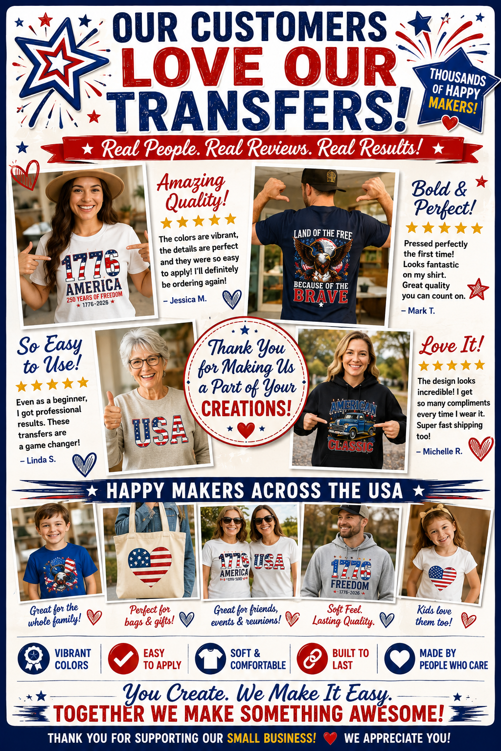 250 Year Anniversary 1776 USA DTF Transfer, Ready To Press Heat Transfer for All Fabric Types - Image 5