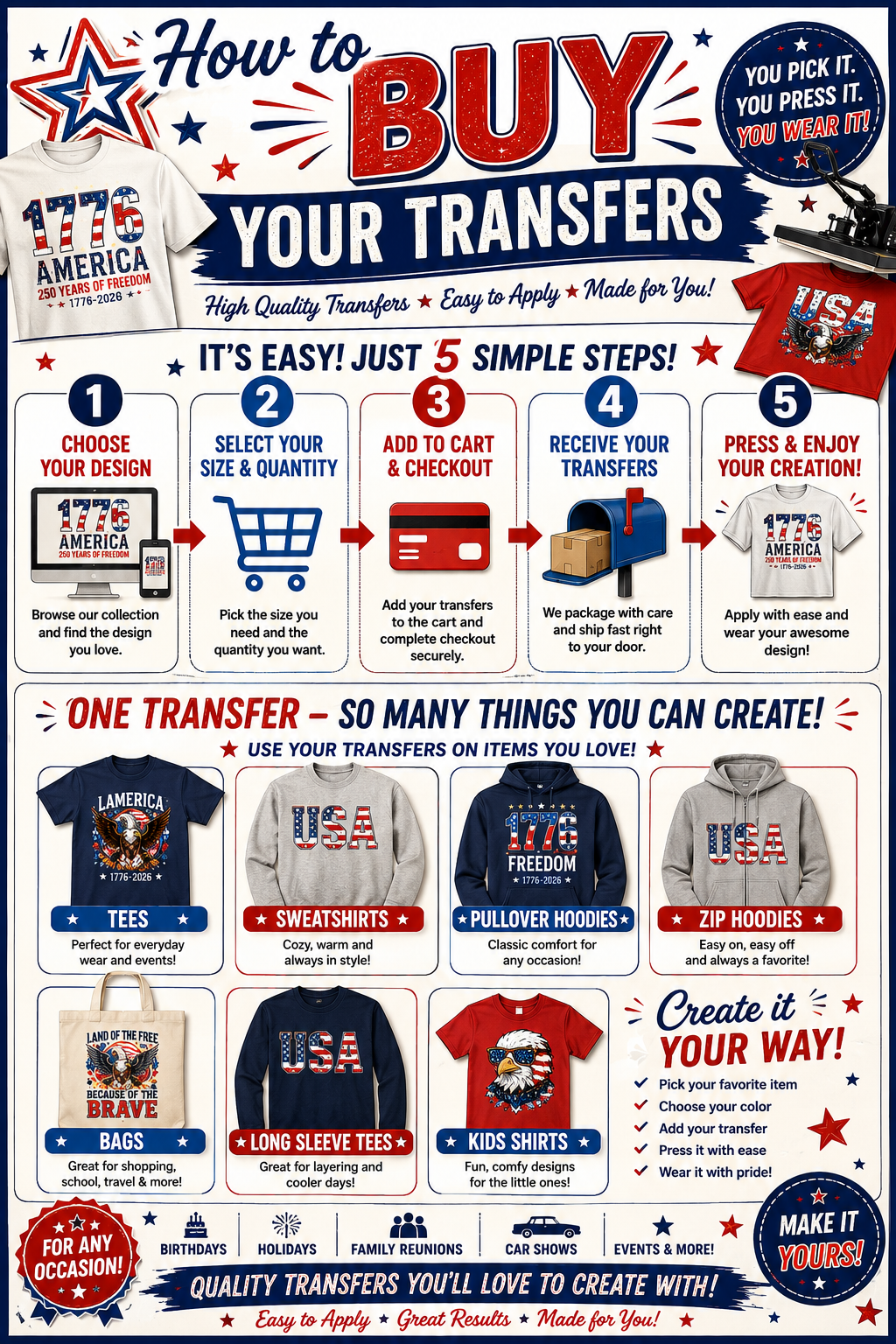 America 250 Great Dane DTF Transfer, Patriotic Dog Ready To Press, American Flag Heat Transfer, USA Anniversary Iron On - Image 4